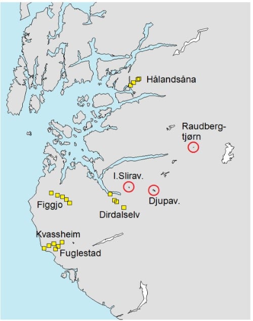 Kart over fiskeundersøkelser 2022 i Rogaland