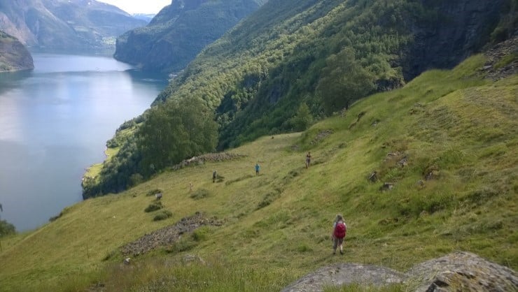 Slått av arealet på den veglause garden Stigen.