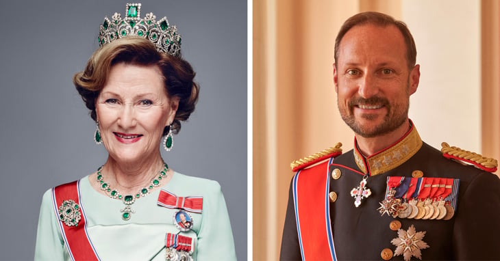 Bilete av Hennar Majestet Dronning Sonja og Hans Kongelige Høyhet Kronprins Haakon.
