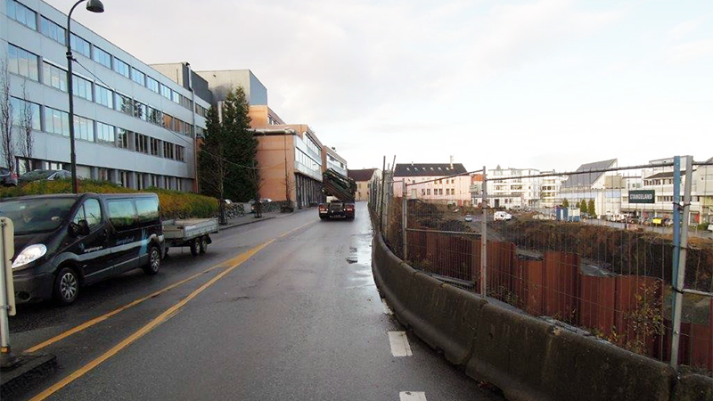 Til høyre ser du det mye omtalte "hotellhullet" i Tanke Svilands gate i Stavanger.