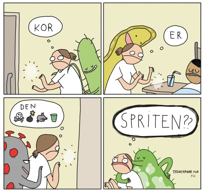Illustrasjonen viser ein teikneserie. 