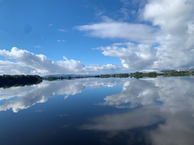 Åkersvika ved flommen i starten av juli 2020.