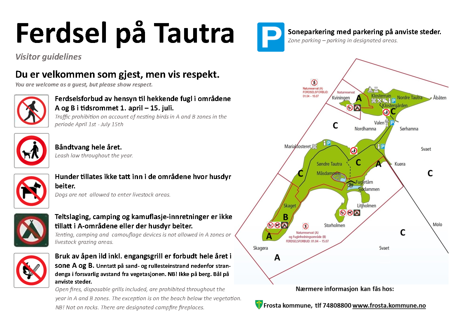 Oversiktskart over Tautra med restriksjoner for ferdsel. Ferdsel_paa_Tautra.png