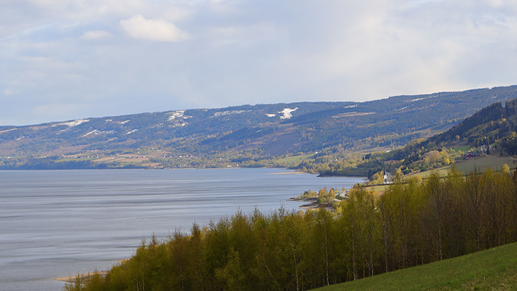 Foto av sjø og landskap