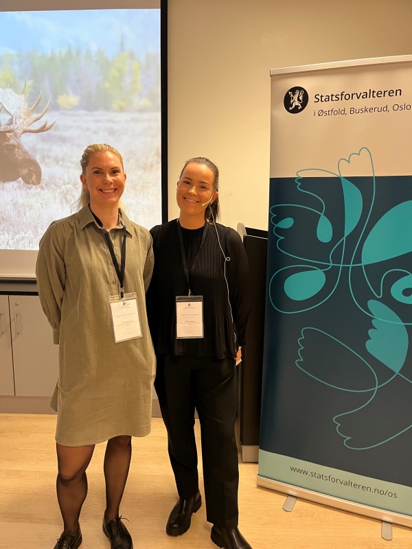 Konferansier under konferansen var Cecilie Kjernan og Celine Iversen fra Samfunnsikkerhet- og beredskapsstaben.