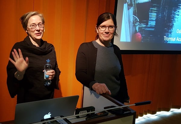 Førsteamanuensis Janikke Kampevold Larsen ved AHO og professor Lisbet Harboe ved AHO, foto Nedzad Zdralovic Førsteamanuensis Janikke Kampevold Larsen ved AHO og professor Lisbet Harboe ved AHO, foto Nedzad Zdralovic