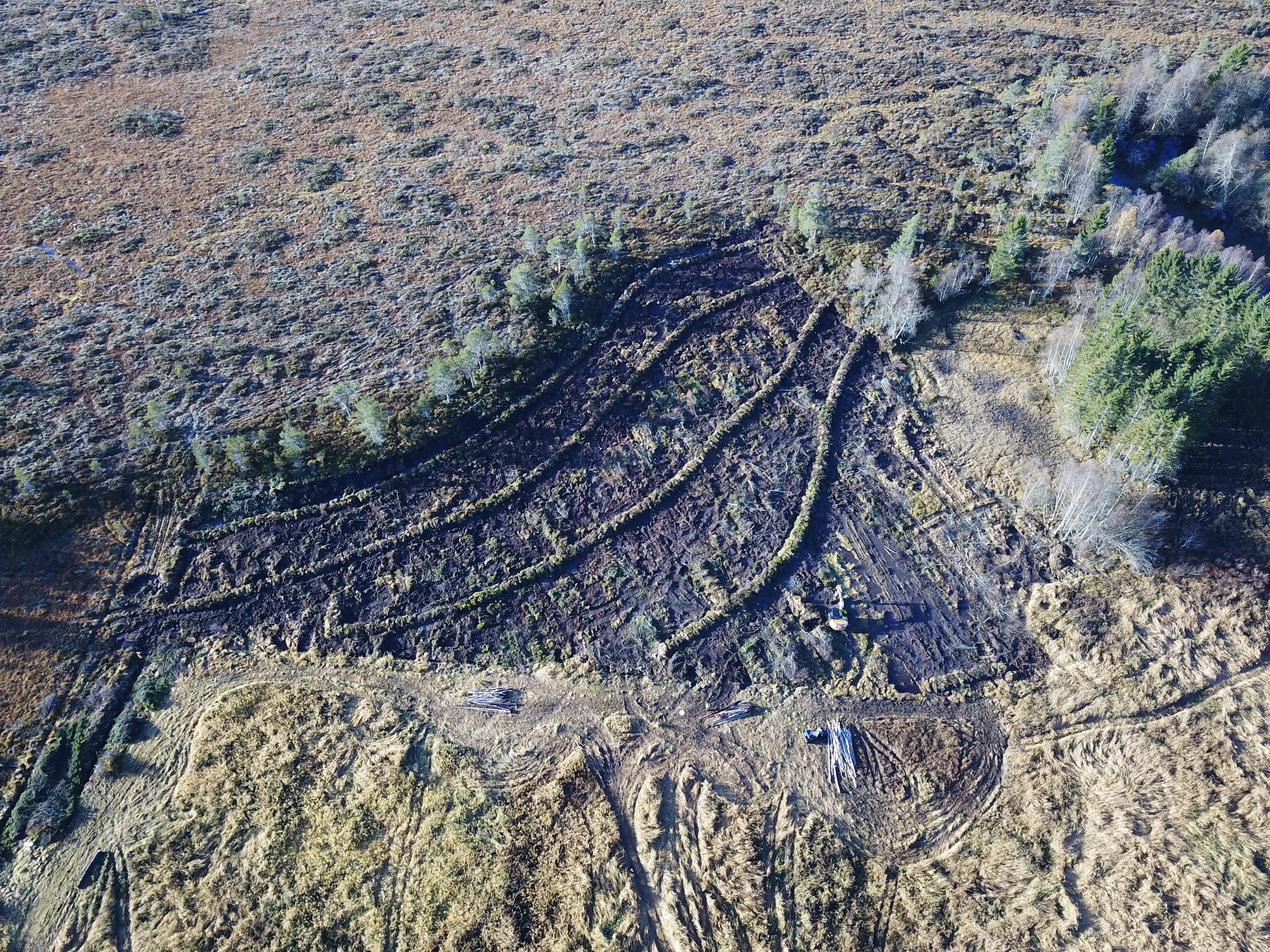 Dronebilete over restaureringsområdet etter restaurering. Dronebilete over restaureringsområdet etter restaurering.