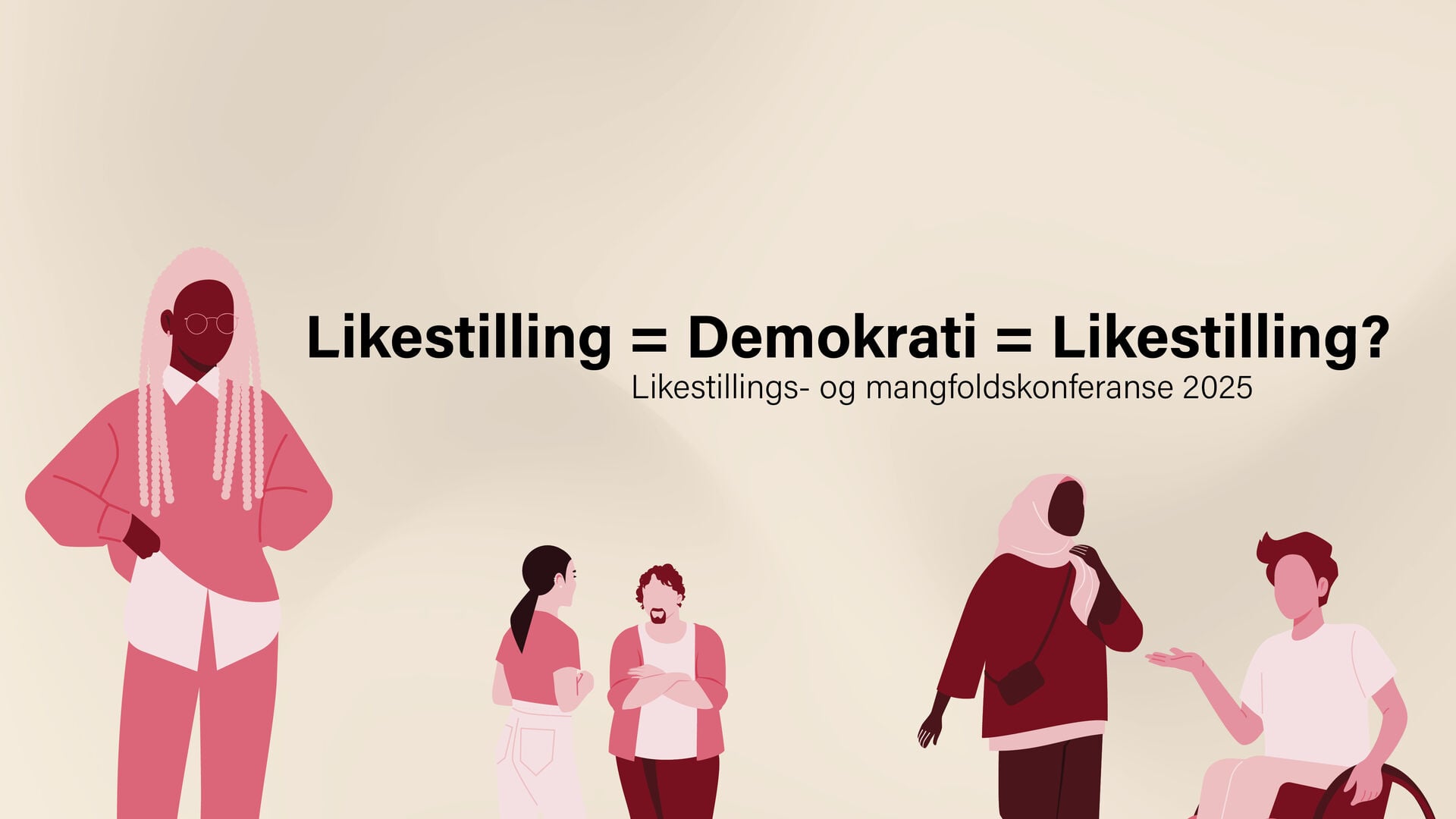 Skisse som viser ulike mennesker i dialog. 