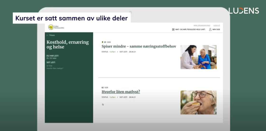 Skjermdump fra film om e-læringskurset.