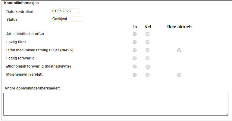 Skjermdump av hvordan registreringsskjemaet ser ut i ØKS.