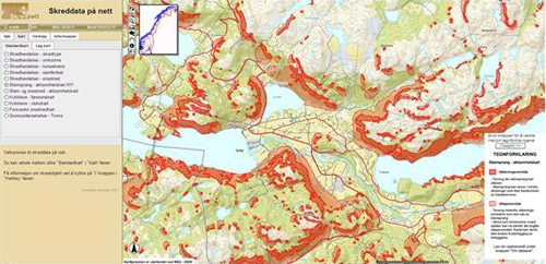 Kart over steinsprang Årdal Kart over steinsprang Årdal