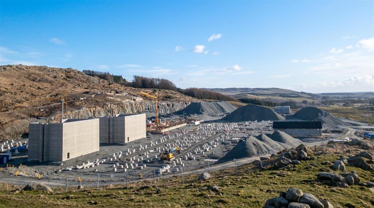 Byggingen av transformatorstasjonen på Fagrafjell.
