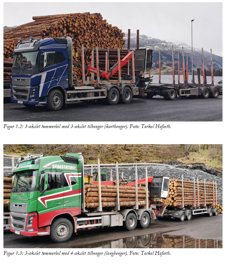 Henta frå rapporten "Samfunnsøkonomisk nytte av å fjerne flaskehalsene i tømmertransport på kommunale veger".