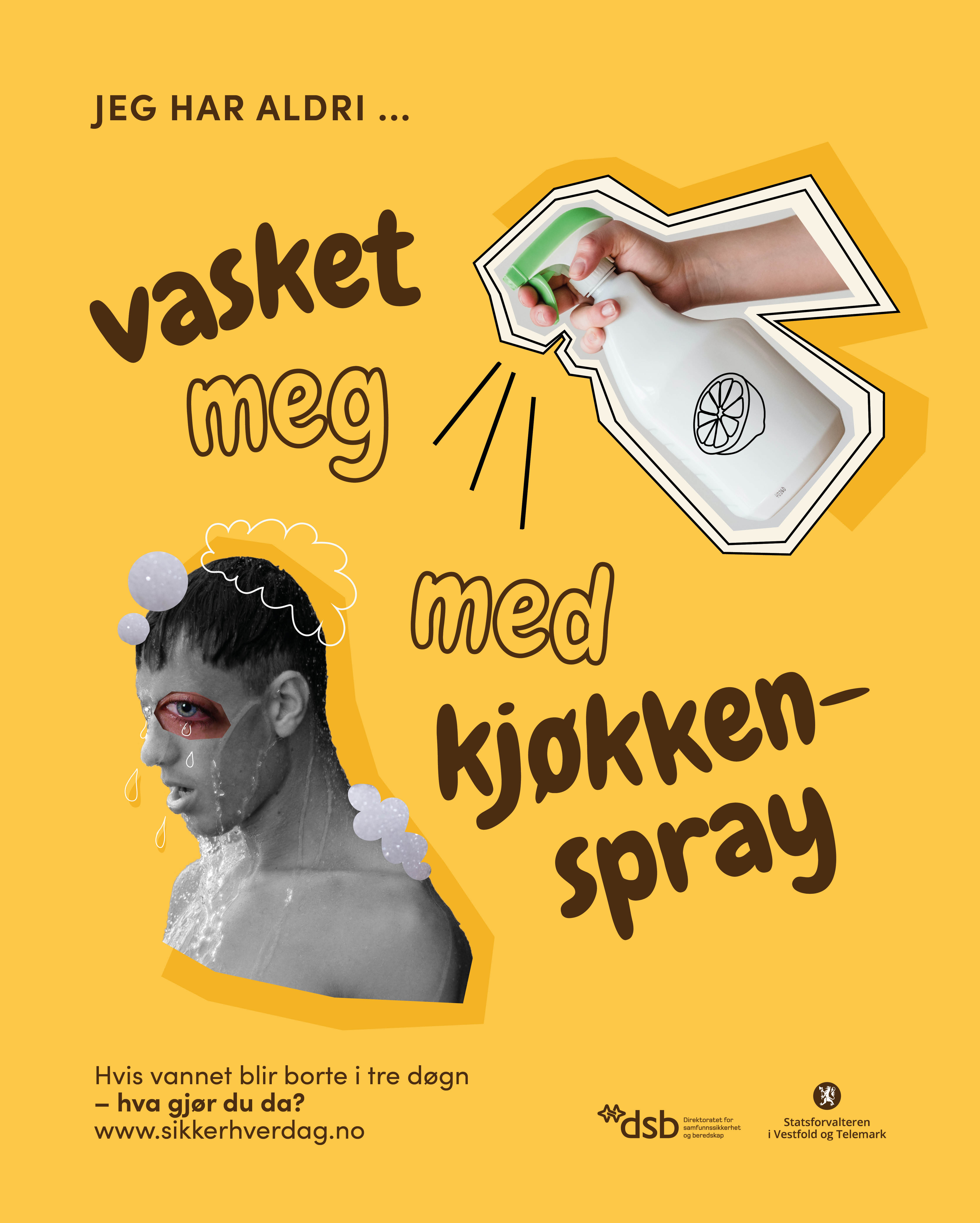 Hva gjorde du forrige gang vannet i dusjen forsvant? Med ni liter rent vann på lager slipper du ihvertfall å dra frem kjøkkensprayen.
Hvis strøm, vann eller mobilnett ryker vil myndighetene at du skal kunne klare deg selv i tre døgn. Se hva du trenger i egenberedskap på Sikkerhverdag.no
