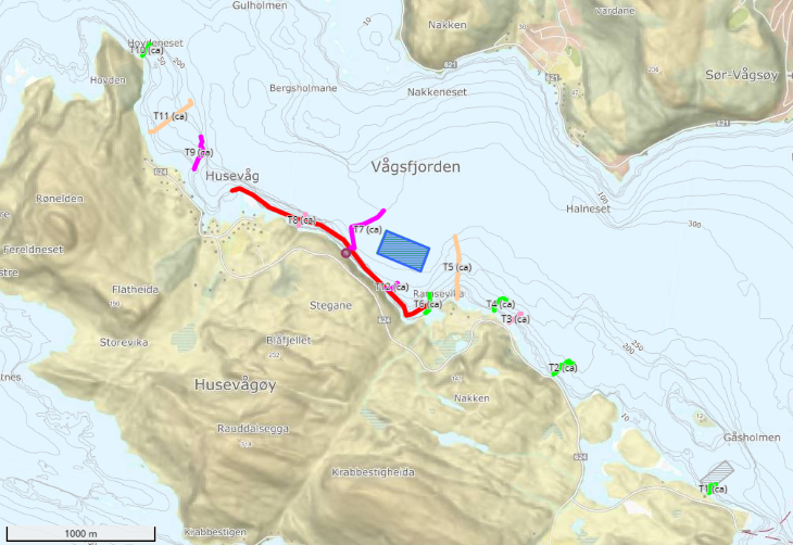 Kart over forekomstane blomk&aring;lkorall V&aring;gs&oslash;y
