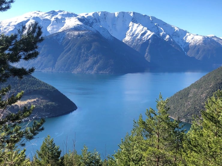 Det største relieffet langs Sognefjorden finst ved fjellet Bleia i Lærdal kommune. Frå toppen av fjellet til botnen av fjorden er det over 2800 meters høgdegradient. Bleia er ein del av verdsarven Vestnorsk fjordlandskap. 